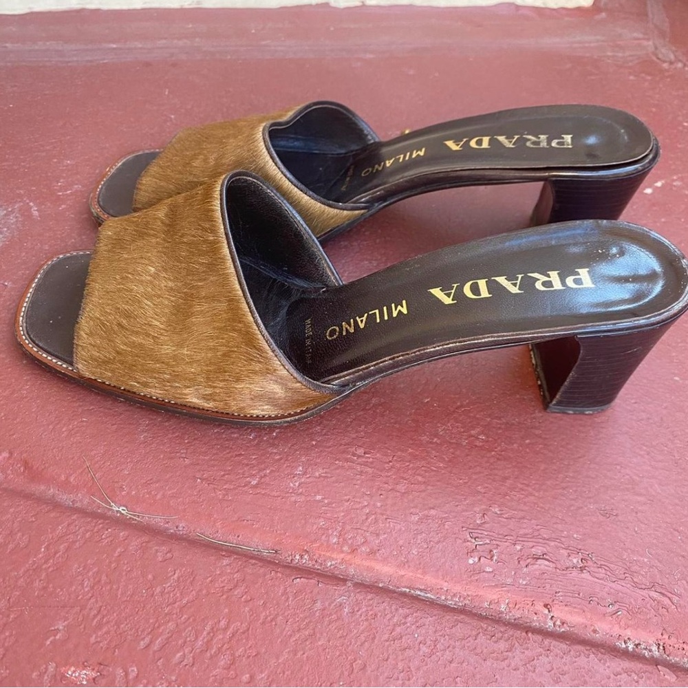 Vintage Prada Pony Hair Heels